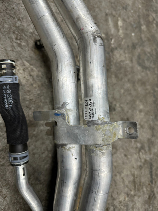 2014 AUDI R8 OEM UNDERBODY CENTER COOLANT PIPE LINE HOSE TUBE 420 121 050 B