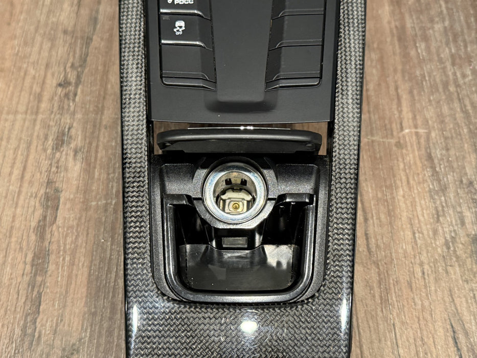 2014 PORSCHE 911 TURBO S 991 CARBON FIBER CENTER CONSOLE BUTTON CONTROLS OEM