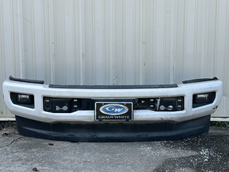 2017 2018 2019 FORD F250 F350 PLATINUM METALLIC WHITE FRONT BUMPER W/ LED FOGS