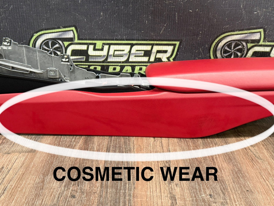 2014 PORSCHE 911 TURBO S 991 RED CENTER CONSOLE W/ LID OEM *COSMETIC FLAW #14*