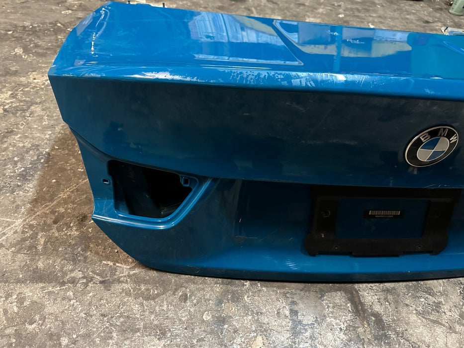2015-2020 BMW M4 F82 REAR TRUNK DECK LID LAGUNA SECA BLUE 448 ~DAMAGE~