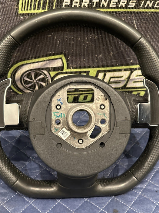 2014 AUDI R8 V10 BLACK LEATHER STEERING WHEEL W PADDLE SHIFTER OEM