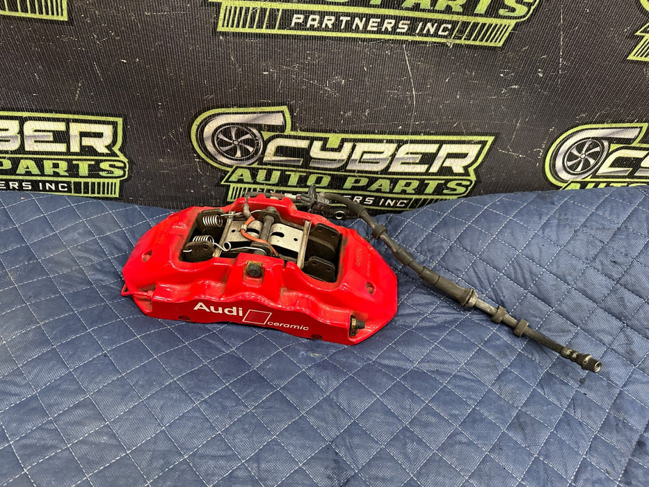 2021 AUDI R8 FRONT RIGHT CARBON CERAMIC BRAKE CALIPER RED OEM 4S0615106