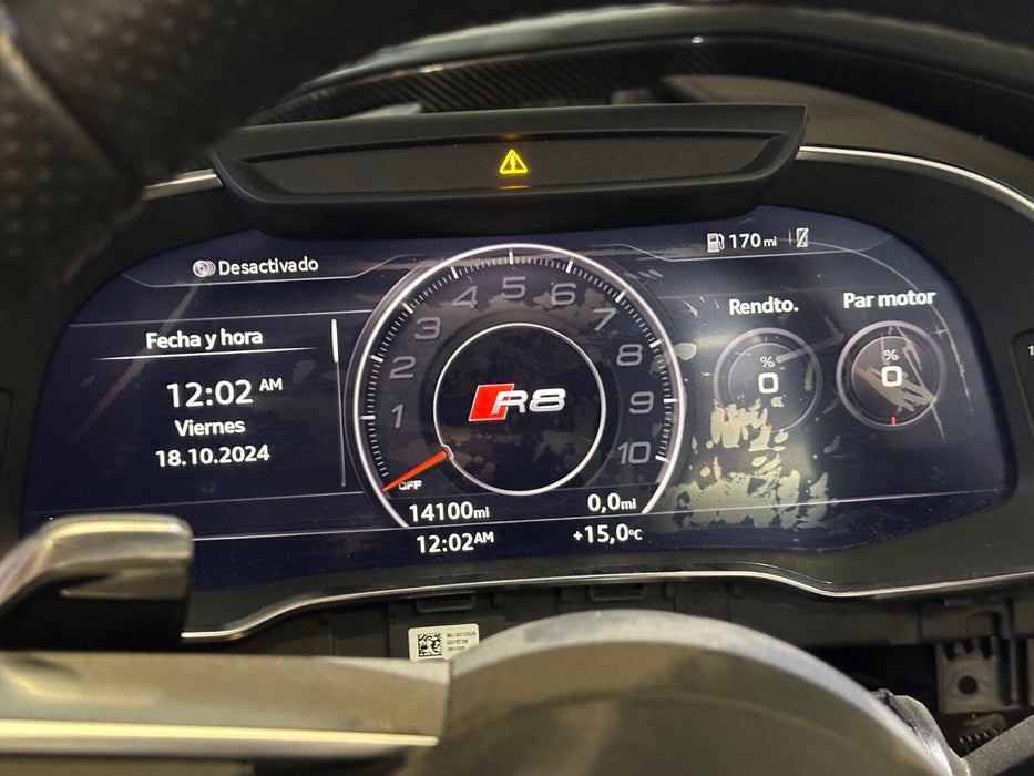 2021 AUDI R8 INSTRUMENT GAUGE CLUSTER SPEEDOMETER OEM *WATER DAMAGE* 14K MILES