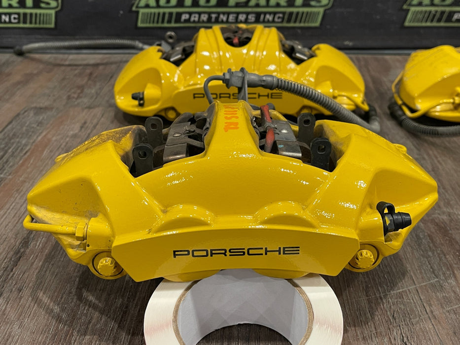 2014 PORSCHE 911 TURBO S 991 FACTORY PCCB CARBON CERAMIC BRAKE CALIPERS SET OEM