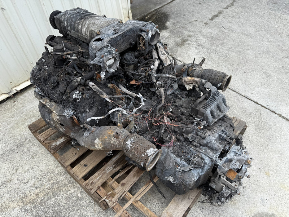 2021 AUDI R8 5.2L V10 ENGINE TRANSMISSION ESS SUPERCHARGER *BURNT*