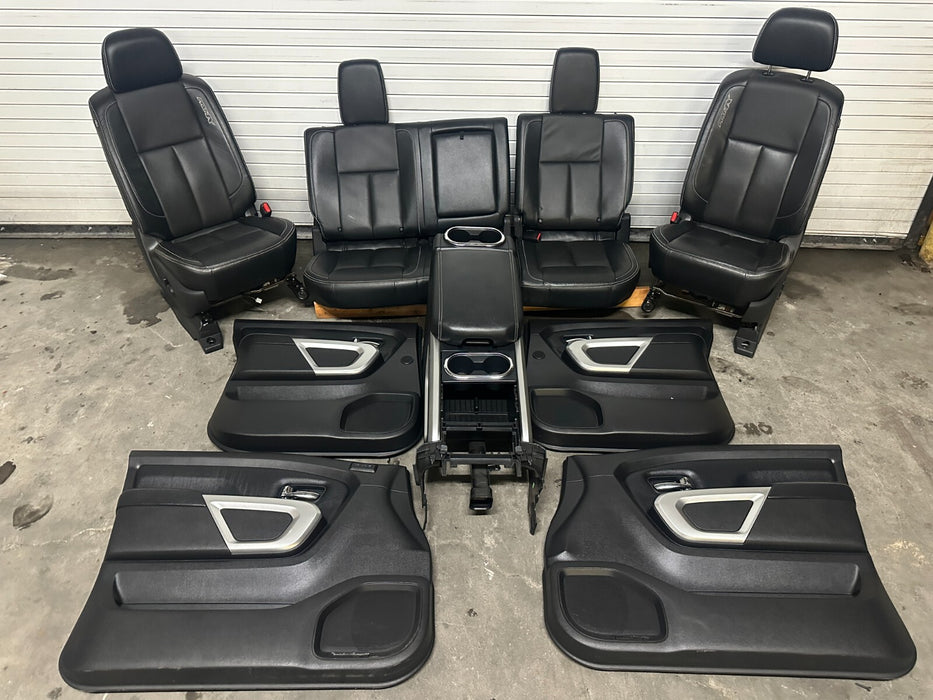 2016-2019 NISSAN TITAN PRO-4X BLACK INTERIOR SEATS CENTER CONSOLE DOOR PANELS