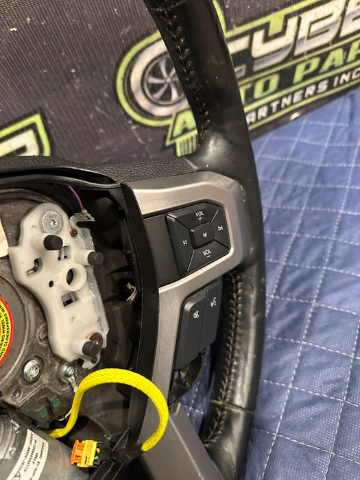 2019 FORD F250 F350 F450 BLACK LEATHER STEERING WHEEL ADAPTIVE CRUISE OEM ~WEAR~