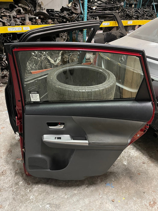 2014 TOYOTA PRIUS V REAR RIGHT RH RED DOOR W PANEL OEM *SUN DAMAGE* (READ!)