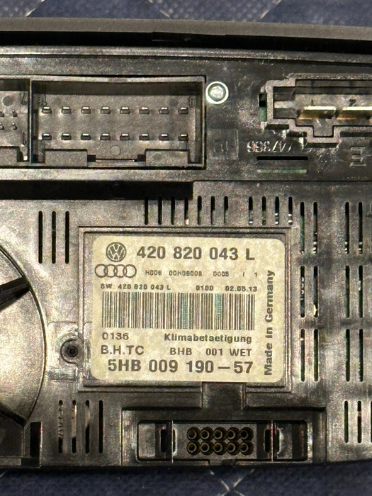 2014 AUDI R8 HVAC HEAT AC A/C CONTROL UNIT OEM 420 820 043 L