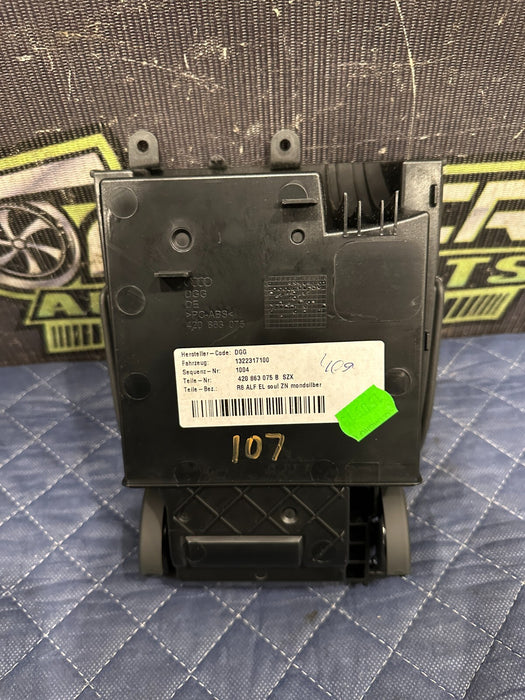 2014 AUDI R8 V10 CENTER CONSOLE LEATHER STORAGE COMPARTMENT OEM 420 863 075 B