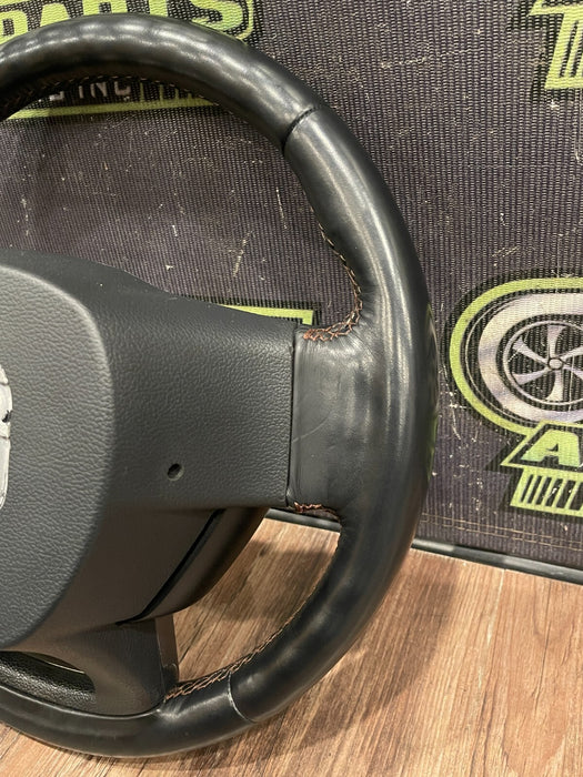 2020-2022 FORD F250 F350 BLACK LEATHER STEERING WHEEL OEM *READ/MINOR FLAWS*