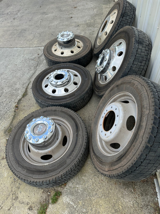 FORD F450 F550 RAM 4500 5500 10X225 FACTORY TAKE OFF WHEELS SET KING RANCH OEM