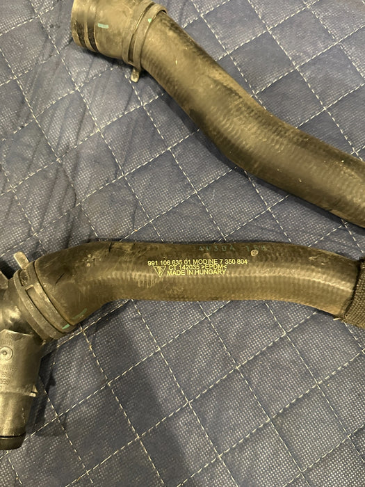 2014 PORSCHE 911 TURBO S LEFT UPPER LOWER RADIATOR COOLANT HOSE OEM