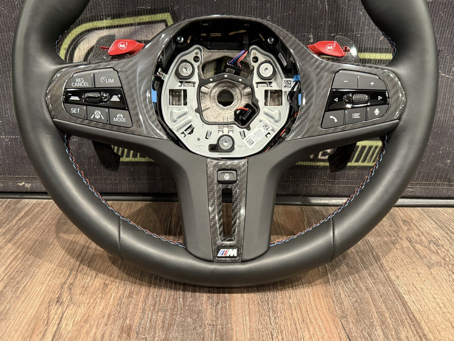 2024 BMW M3 M4 G80 G82 STEERING WHEEL W CARBON FIBER & PADDLE SHIFTERS OEM *#14*