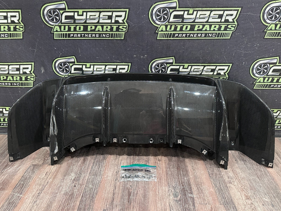 17-18 AUDI R8 CARBON FIBER REAR BUMPER DIFFUSER OEM *DAMAGE/READ* 4S0 807 521 D