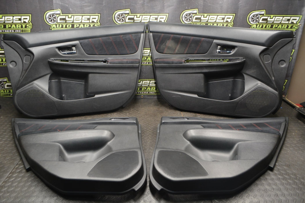 2018 SUBARU WRX STI DOOR PANELS FRONT REAR OEM RED STITCHING