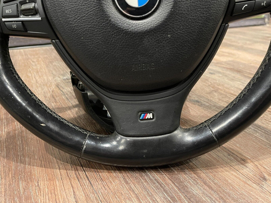 2011 BMW 550i F10 5 SERIES STEERING WHEEL & COLUMN ASSEMBLY W TRIMS OEM WEAR/REA