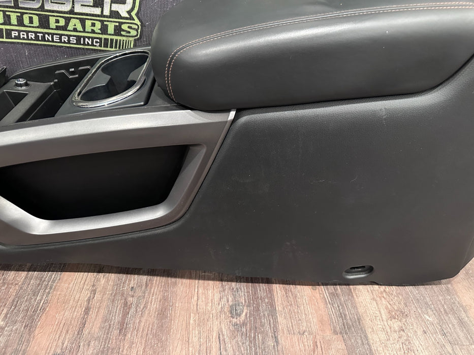 2017 NISSAN TITAN XD RESERVE BLACK LEATHER CENTER CONSOLE ASSEMBLY OEM *FLAW 14*