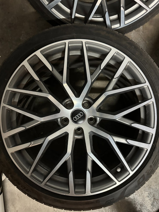 2017 2018 AUDI R8 20X8.5 5X112 20X11 FRONT REAR RIMS WHEELS SET ~CURBRASH~