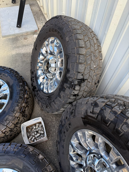 FORD F250 F350 ALLOY FACTORY WHEELS COOPER DISCOVERER AT3XLT LT275/70R18