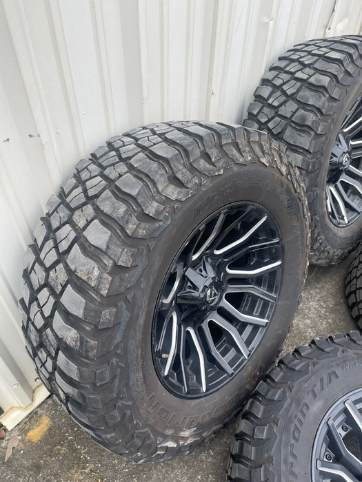 8X180 CHEVY GMC 2500 FUEL RIMS 20X10 37X12.50R20LT BFGoodrich Mud-Terrain Tires