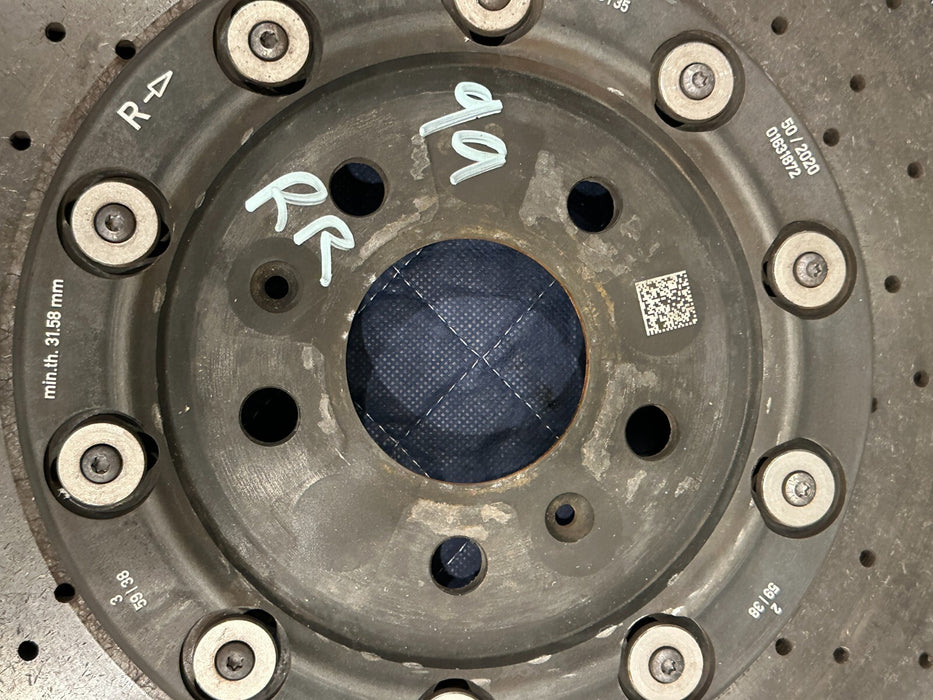 2021 AUDI R8 REAR PASSENGER RIGHT CARBON CERAMIC BRAKE ROTOR OEM 4S0 615 602 A