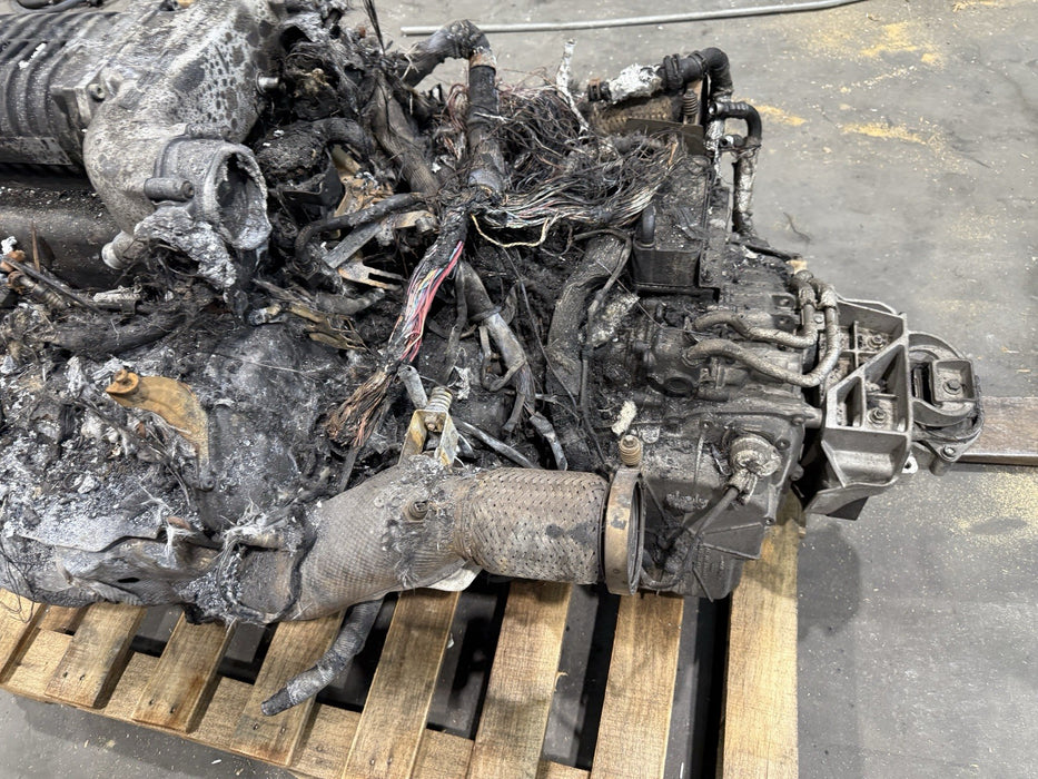 2014 AUDI R8 5.2L V10 ENGINE TRANSMISSION ESS SUPERCHARGER *BURNT* -BUILT BLOCK-