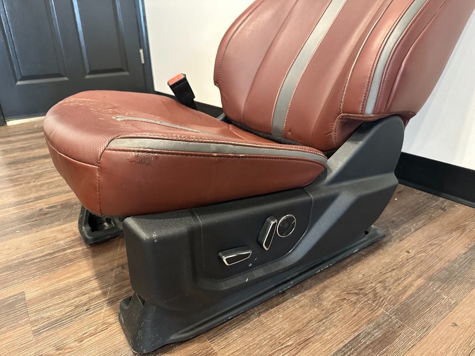 2017-2019 FORD F250 F350 F450 DARK MARSALA RED LEATHER DRIVER SEAT OEM *READ*