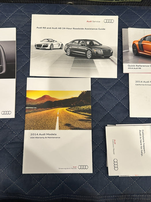 2014 AUDI R8 OWNER MANUAL BOOKLET SET GUIDE & LEATHER CASE OEM