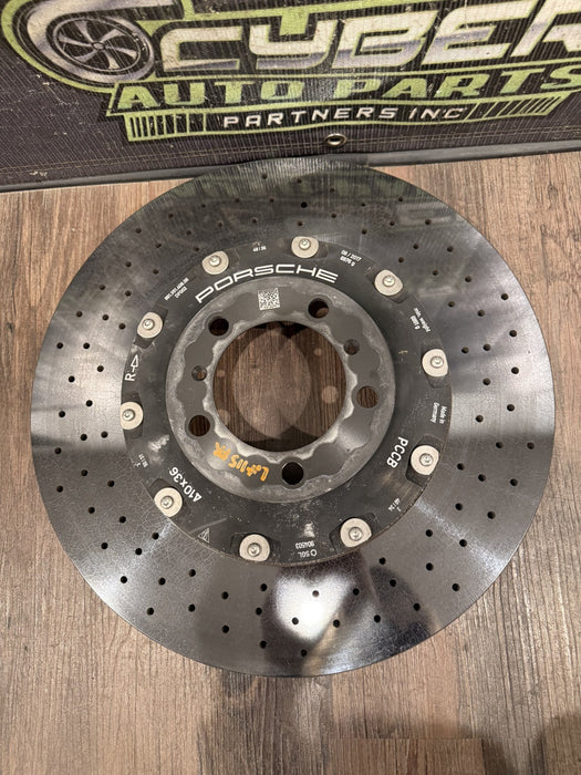 2014 PORSCHE 911 TURBO S 991 FACTORY PCCB FRONT RIGHT CARBON CERAMIC BRAKE ROTOR