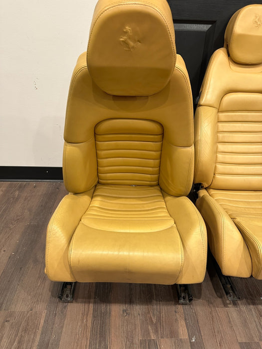 FERRARI 360 FRONT LEFT RIGHT BEIGE TAN SEATS OEM *NORMAL WEAR 6-8,10-12*