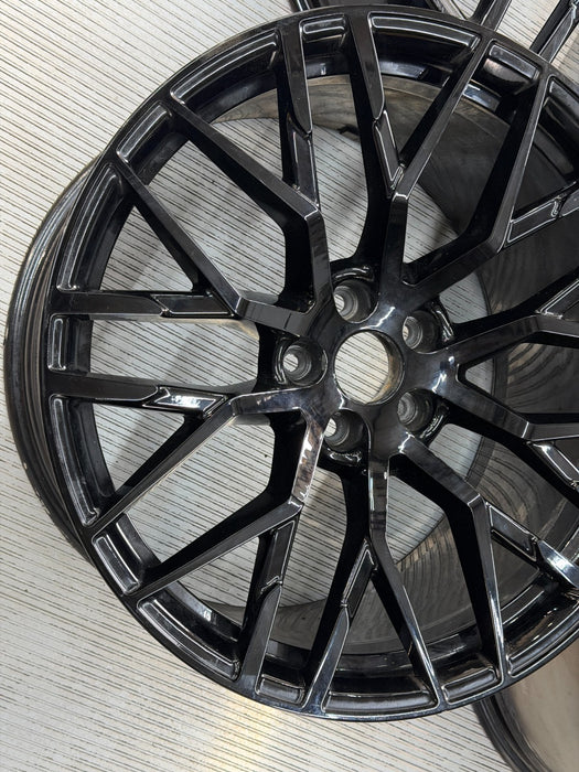 2017 2018 AUDI R8 GENUINE OEM 20" BLACK OPTIC WHEELS RIMS 4S0-601-025 SET (4)