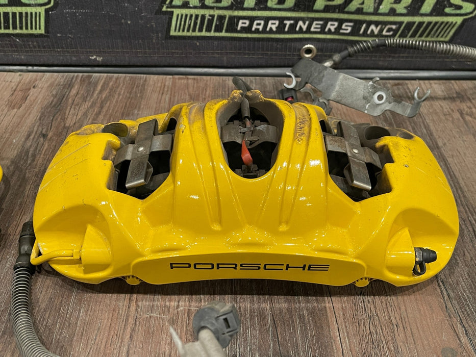 2014 PORSCHE 911 TURBO S 991 FACTORY PCCB CARBON CERAMIC BRAKE CALIPERS SET OEM