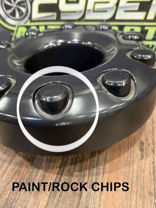 2017-2019 FORD F250 F350 F450 BLACK WHEEL HUB CAPS OEM *READ/CHIPS*