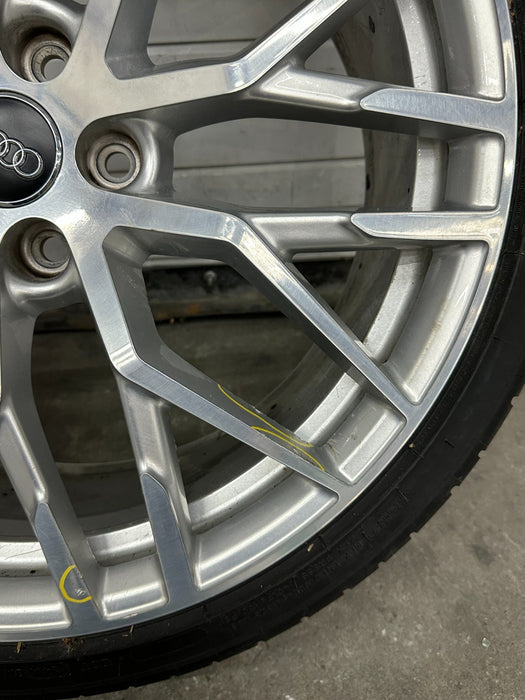 2017 AUDI R8 FRONT WHEEL RIM TIRE 245/30 20X8.5 OEM *BENT/READ*