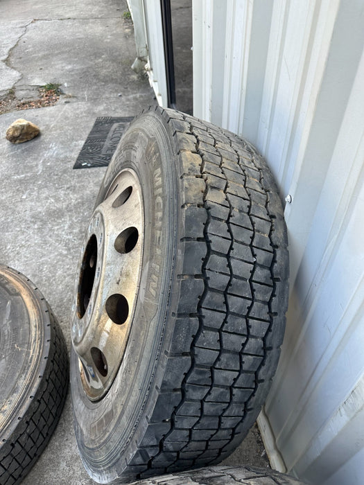 (2) FORD F450 F550 RAM 4500 5500 10 LUG 22.5" ALCOA SEMI WHEELS RIMS 255/70R22.5