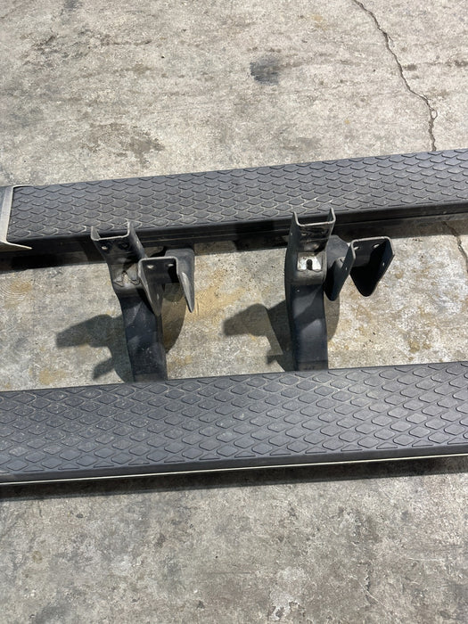 2017 NISSAN TITAN XD LEFT RIGHT RUNNING BOARD CHROME PAIR OEM