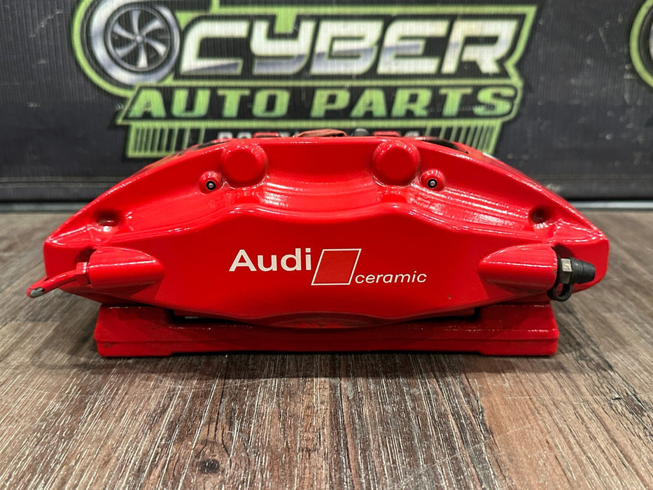 2021 AUDI R8 REAR LEFT RED CARBON CERAMIC BRAKE CALIPER OEM *PAINT CHIPS/READ!*