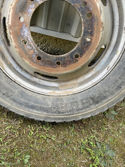 FORD F450 STEEL SPARE WHEEL TIRE RIM 10X225 19.5" 225/70R19.5 ~TIRE DAMAGE~