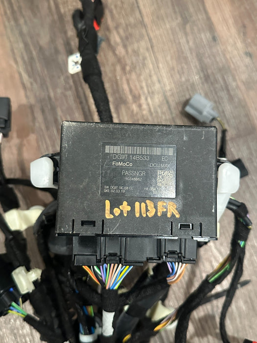 2019 FORD F150 3.5L RAPTOR FRONT RIGHT DOOR HARNESS OEM (MODULE NOT INCLUDED!)