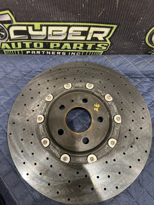 2014 AUDI R8 FRONT RIGHT PASSENGER CARBON CERAMIC BRAKE ROTOR OEM 420 615 302 G