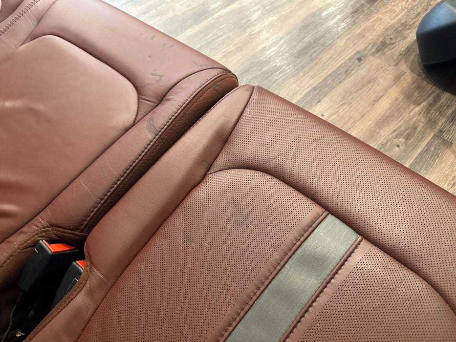 2017-2019 FORD F250 F350 F450 DARK MARSALA RED LEATHER REAR SEATS OEM *READ*