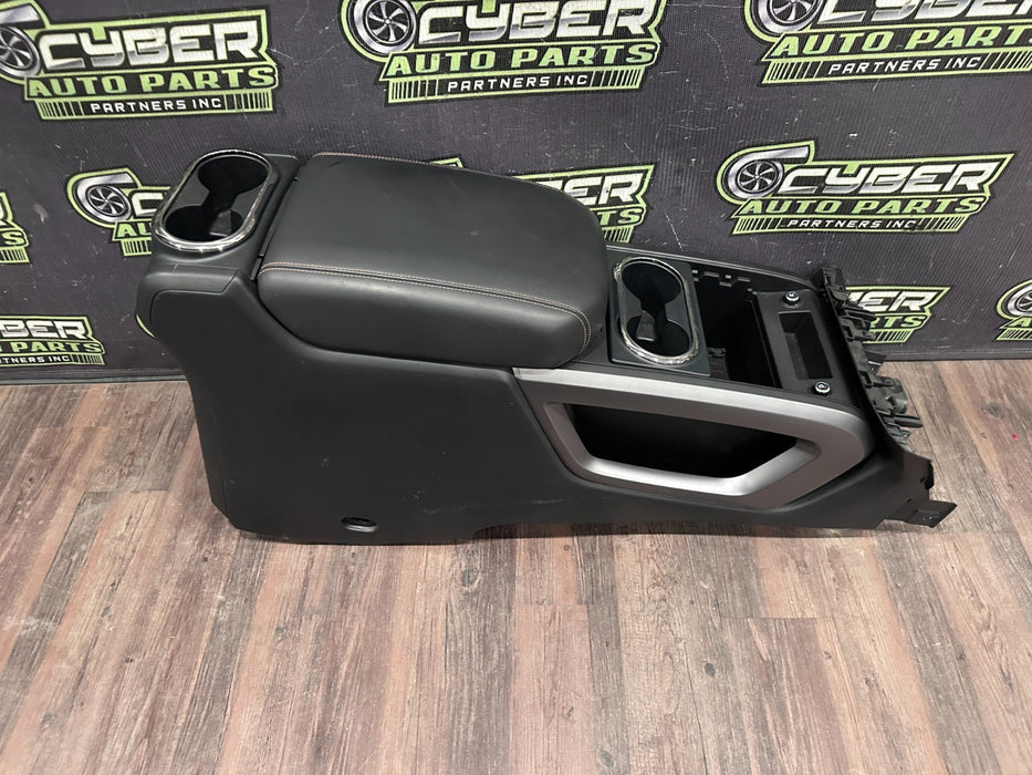 2017 NISSAN TITAN XD RESERVE BLACK LEATHER CENTER CONSOLE ASSEMBLY OEM *FLAW 14*