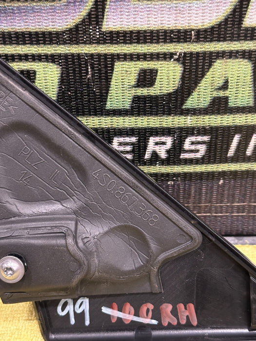 2021 AUDI R8 RIGHT DOOR CORNER MIRROR TRIM OEM 4S0837637 *RESIDUE #2*