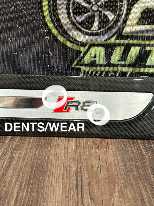2017-18 AUDI R8 INTERIOR CARBON FIBER LEFT RIGHT KICK SCUFF PLATES OEM *READ*