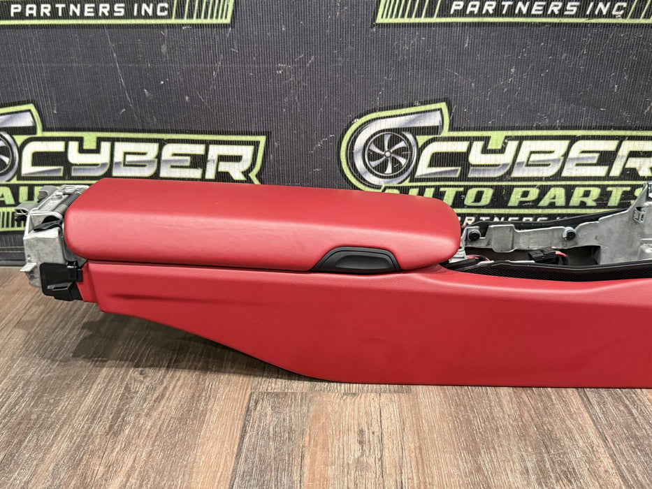 2014 PORSCHE 911 TURBO S 991 RED CENTER CONSOLE W/ LID OEM *COSMETIC FLAW #14*
