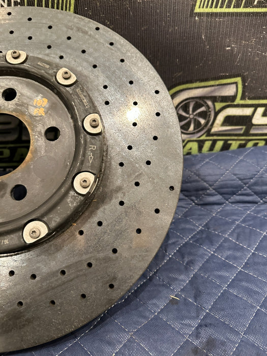 2014 AUDI R8 FRONT RIGHT PASSENGER CARBON CERAMIC BRAKE ROTOR OEM 420 615 302 G