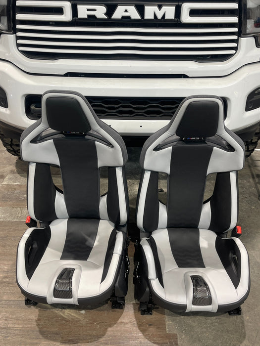 2024 BMW M3 M4 G80 G82 Carbon Bucket Seats White Carbon Fiber M Performance OEM