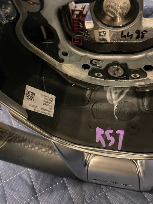 2017 MERCEDES-BENZ C63 AMG LEATHER ALCANTERA STEERING WHEEL W/ PADDLE SHIFTERS